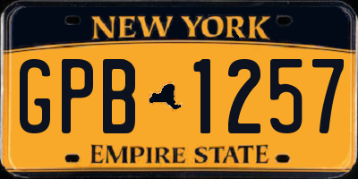 NY license plate GPB1257