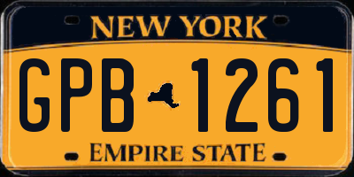 NY license plate GPB1261