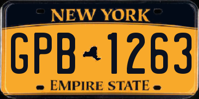 NY license plate GPB1263