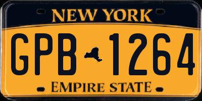 NY license plate GPB1264