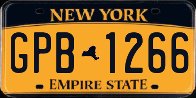 NY license plate GPB1266
