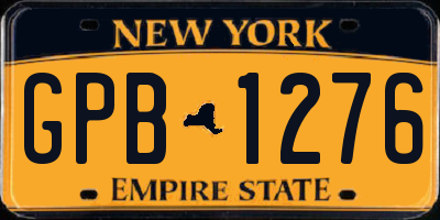 NY license plate GPB1276