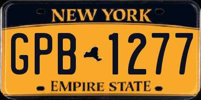 NY license plate GPB1277