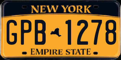 NY license plate GPB1278