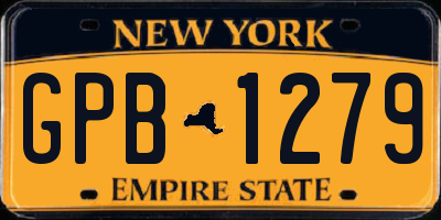 NY license plate GPB1279