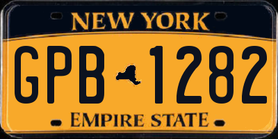 NY license plate GPB1282