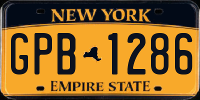 NY license plate GPB1286