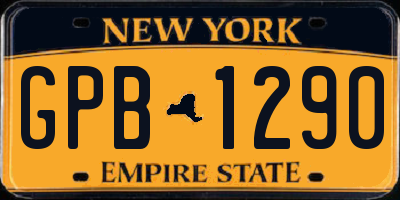 NY license plate GPB1290