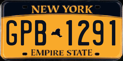 NY license plate GPB1291