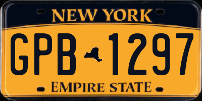 NY license plate GPB1297