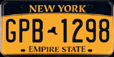 NY license plate GPB1298