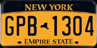 NY license plate GPB1304