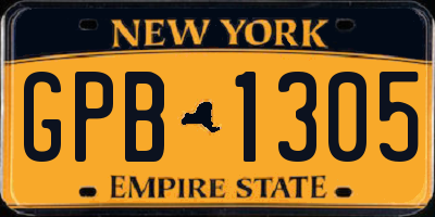 NY license plate GPB1305