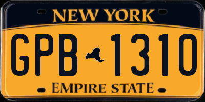 NY license plate GPB1310
