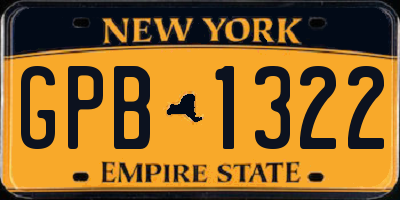 NY license plate GPB1322