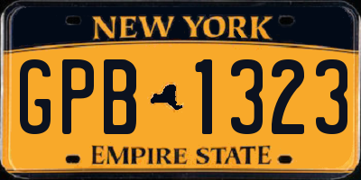 NY license plate GPB1323