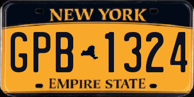 NY license plate GPB1324