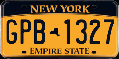 NY license plate GPB1327