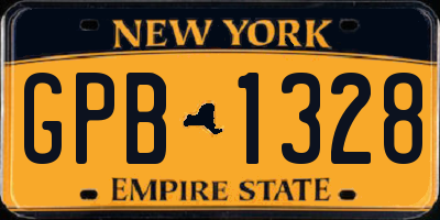 NY license plate GPB1328