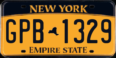 NY license plate GPB1329