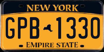NY license plate GPB1330