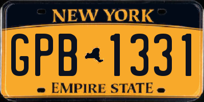 NY license plate GPB1331