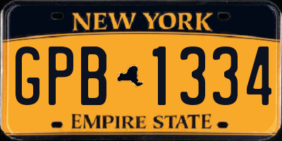 NY license plate GPB1334