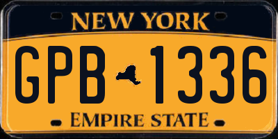 NY license plate GPB1336