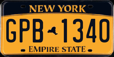 NY license plate GPB1340