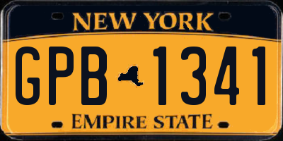 NY license plate GPB1341