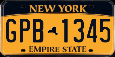 NY license plate GPB1345