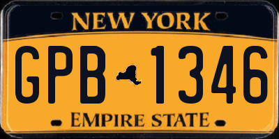 NY license plate GPB1346