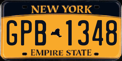 NY license plate GPB1348