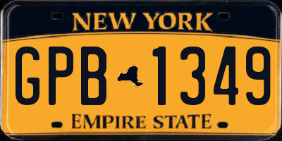 NY license plate GPB1349