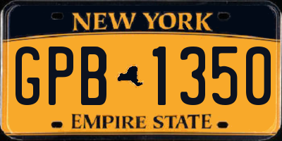 NY license plate GPB1350