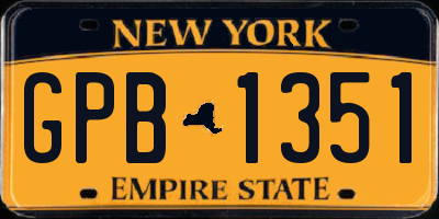 NY license plate GPB1351