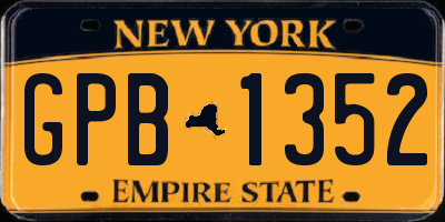 NY license plate GPB1352