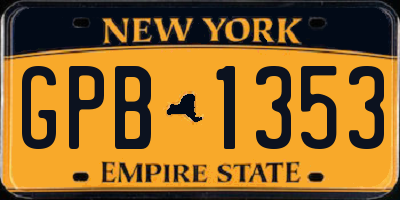 NY license plate GPB1353