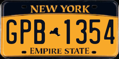 NY license plate GPB1354