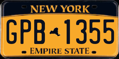 NY license plate GPB1355