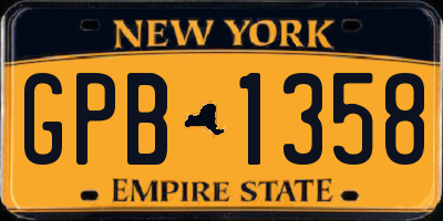 NY license plate GPB1358