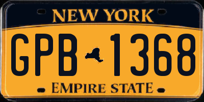 NY license plate GPB1368