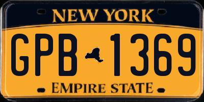 NY license plate GPB1369