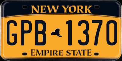 NY license plate GPB1370