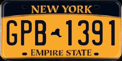 NY license plate GPB1391