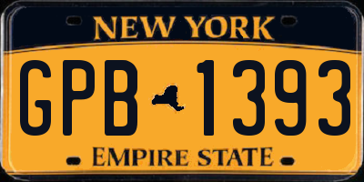 NY license plate GPB1393