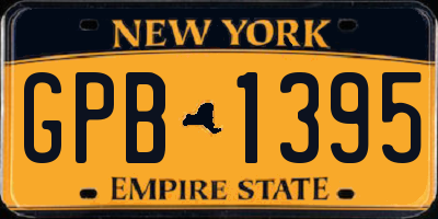 NY license plate GPB1395