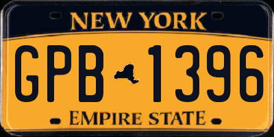 NY license plate GPB1396
