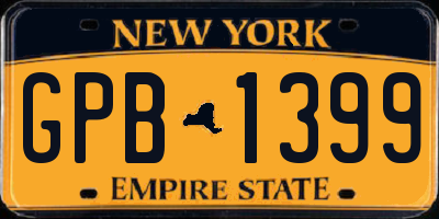 NY license plate GPB1399