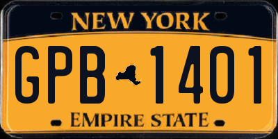 NY license plate GPB1401